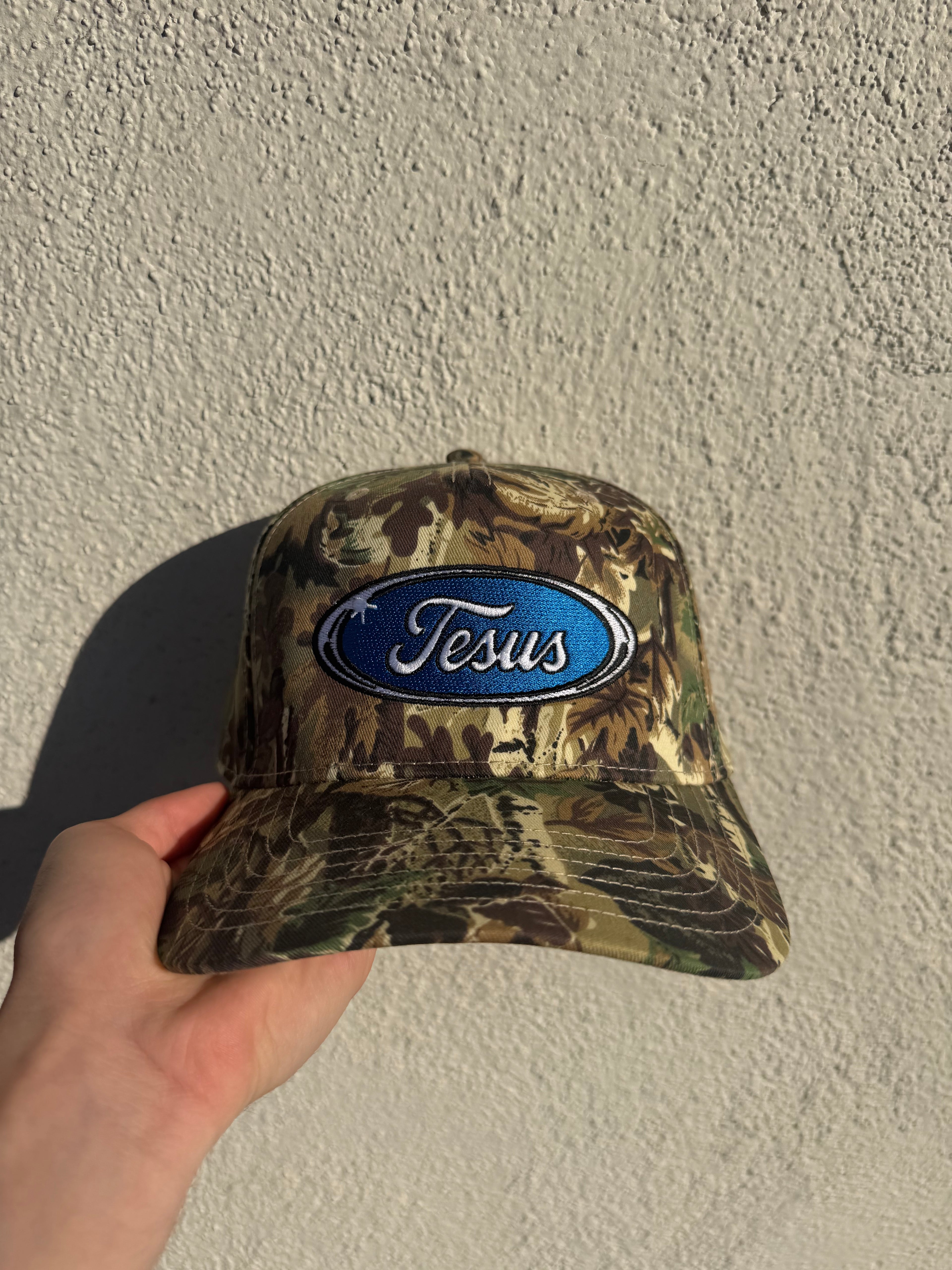 Jesus Oval Snapback (Camo)