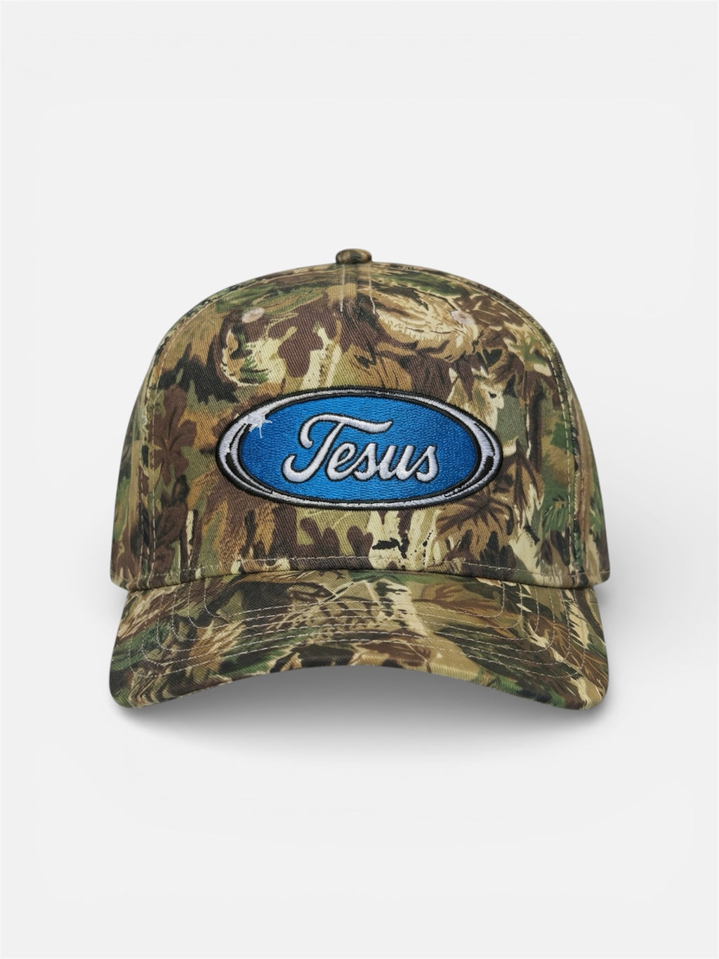 Jesus Oval Snapback (Camo)