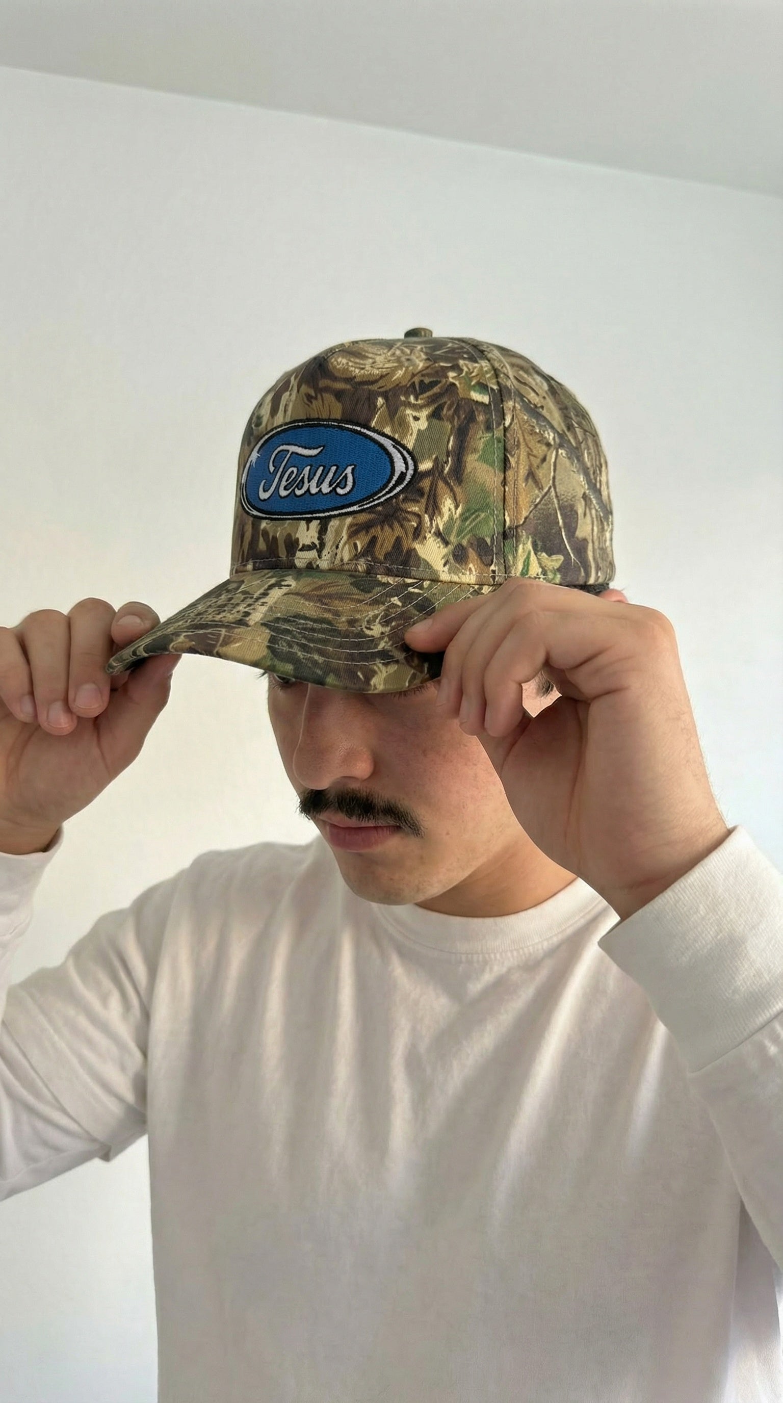 Jesus Oval Snapback (Camo)